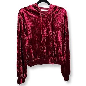 Active USA Crushed Velvet Crop Sweatshirt